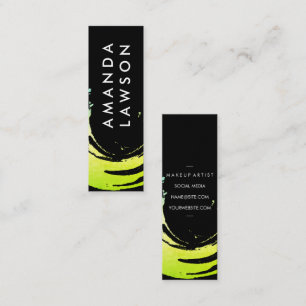 Artistic Green Brush Stroke Mini Visitenkarte