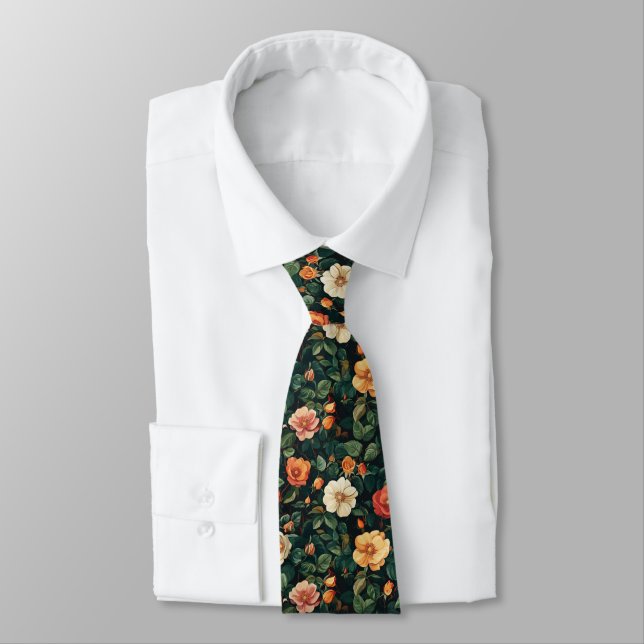 Artistic Groomsmen Gift Rose Floral Krawatte (Gebunden)