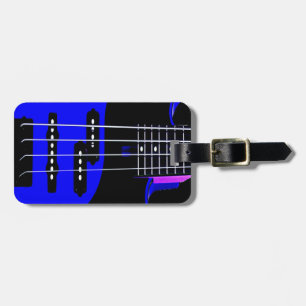 Artistic Guitar Blue and Black Gepäckanhänger