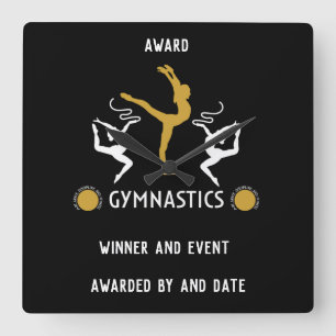 artistic gymnastics Sports Quadratische Wanduhr