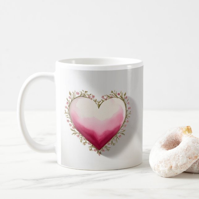 Artistic Heart-Shaped Design Kaffeetasse (Mit Donut)