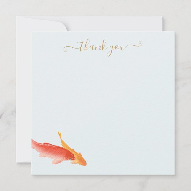 Artistic Koi Fish Vielen Dank Mitteilungskarte (Vorderseite)