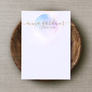 Artistic Lavender Watercolor Script Necklace Busi Visitenkarte