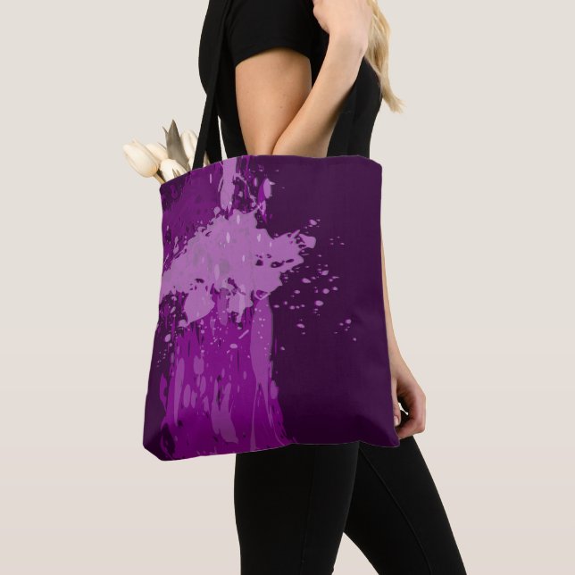 Artistic Lila Paint Spritzer Party Gift Tasche (Von Nahem)