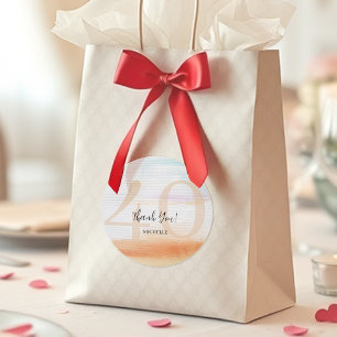 Artistic Modern Rainbow Vielen Dank für Ihr Geburt Runder Aufkleber