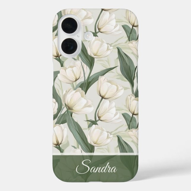 Artistic Moms Day Gifts Tulip Custom iPhone 16 Hülle (Rückseite)