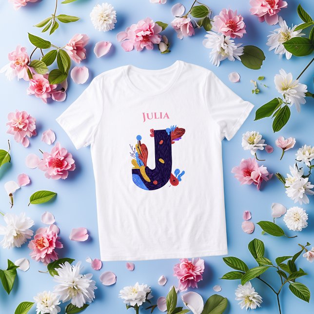 Artistic Monogram - Letter J Birthday Gift Tri-Blend Shirt (Von Creator hochgeladen)