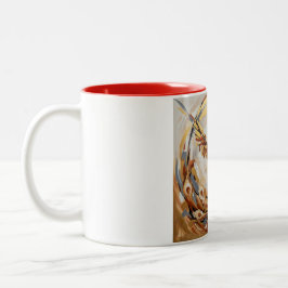 Artistic Mythical Bird Design Zweifarbige Tasse