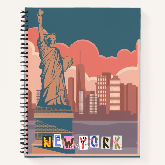 Artistic New York Skyline Personalized  Notizbuch (Vorderseite)