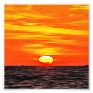 Artistic Orange Aegean Sunset Akyaka Fotodruck