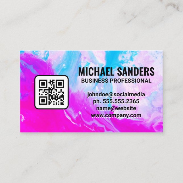 Artistic Paint Mix | QR-Code Visitenkarte (Vorderseite)