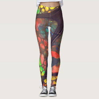 Artistic painting and collage legging pants leggings