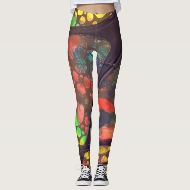 Artistic painting and collage legging pants leggings (Vorderseite)