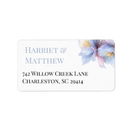 Artistic Pastel Botanical Florals Wedding Adressaufkleber
