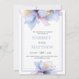 Artistic Pastel Botanical Florals Wedding Einladung