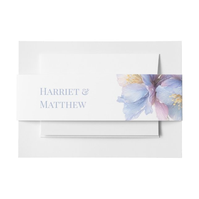 Artistic Pastel Botanical Florals Wedding Einladungsbanderole (Vorderseite Beispiel)