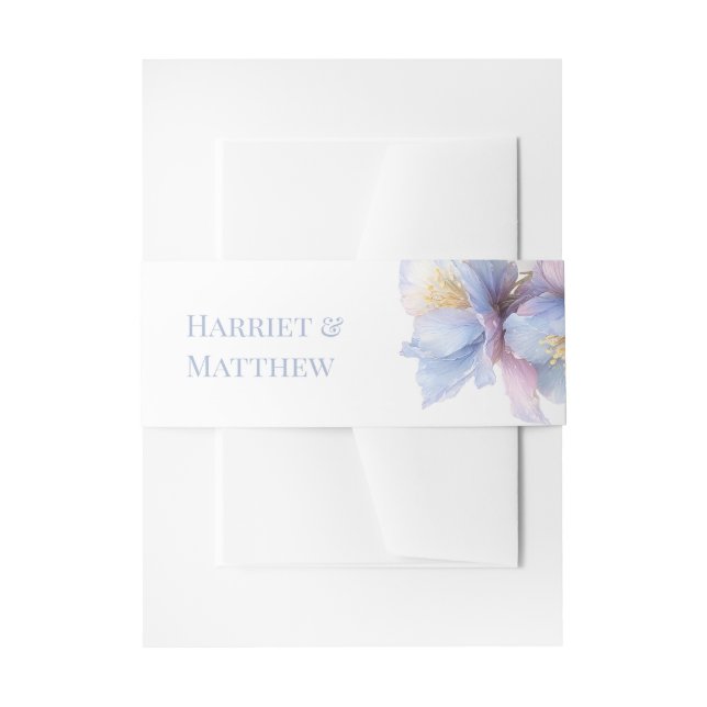 Artistic Pastel Botanical Florals Wedding Einladungsbanderole (Vorderseite Beispiel)