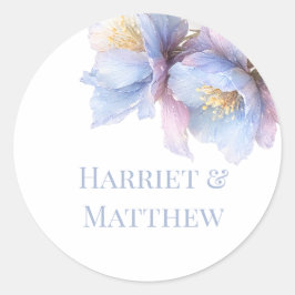 Artistic Pastel Botanical Florals Wedding Runder Aufkleber