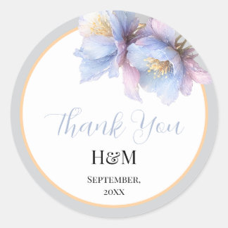 Artistic Pastel Botanical Florals Wedding Runder Aufkleber