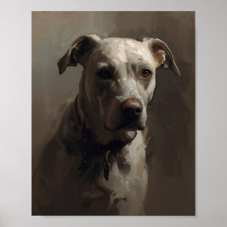 Artistic Pitbull Dog - Abstract Expressionist Styl Poster