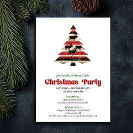 Artistic Red Black Plaid Holiday Gathering Card Einladung