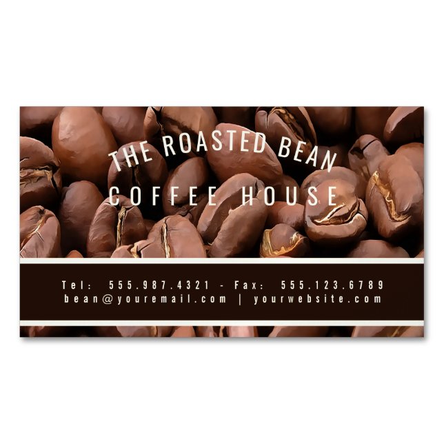 Artistic Roasted Coffee Beans Business Card Magnetische Visitenkarte (Vorderseite)