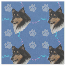 Artistic Rough Collie Head (Tri) Stoff