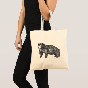 Artistic Rustic Black Bear Tote Bag Tragetasche