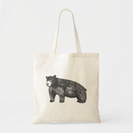 Artistic Rustic Black Bear Tote Bag Tragetasche