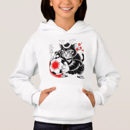 Artistic Samurai Cat Japan Soccer for Football fan Hoodie