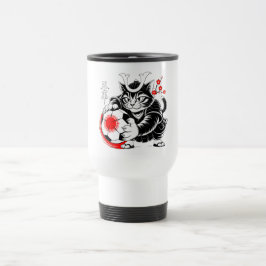 Artistic Samurai Cat soccer Gift for Coffee & Art Reisebecher
