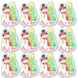 Artistic Snowman Themed Aufkleber