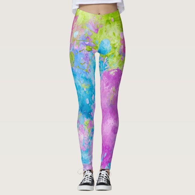 Artistic Splash : Aquarelle Splash Leggings (Devant)