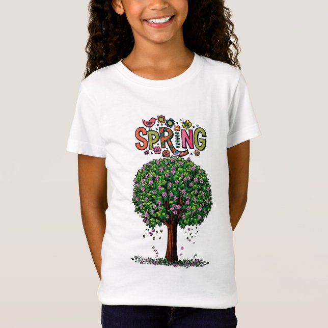 Artistic Spring Blossom Tree Graphic  T-Shirt (Vorderseite)