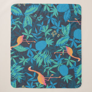Artistic Tropical: Flamingo Ananas Muster. Sherpadecke