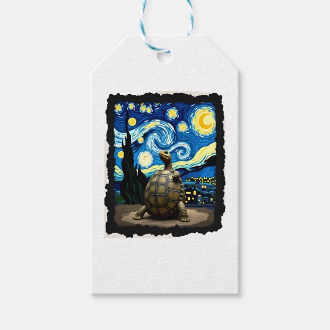 Artistic Turtle Shirt  Starry Night Turtle (2) Geschenkanhänger (Vorderseite)