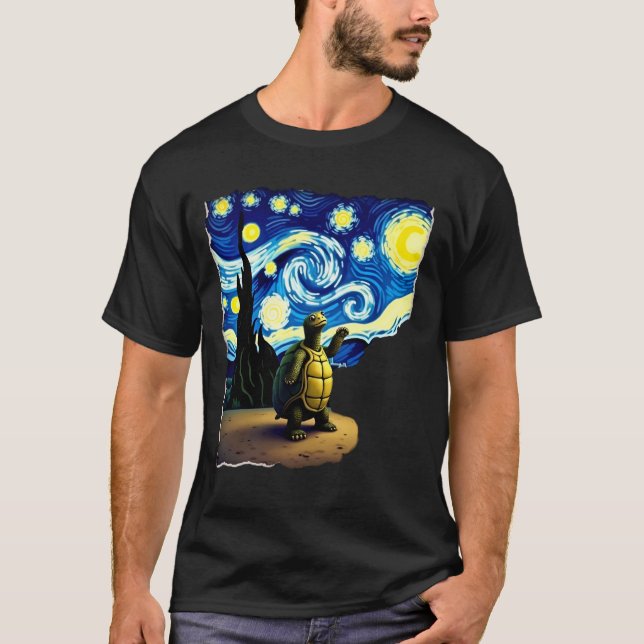 Artistic Turtle Shirt  Starry Night Turtle (4) (Vorderseite)