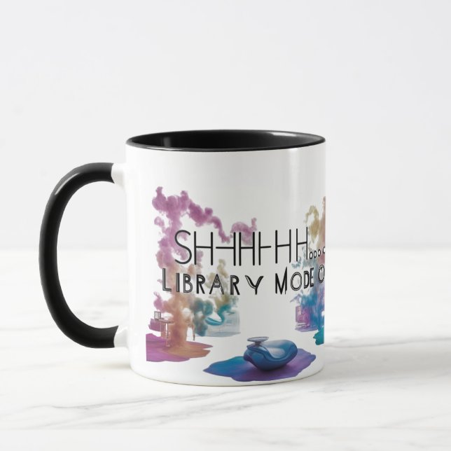 Artistic Two-Tone Book Lover Coffee Cup Tasse (Links)