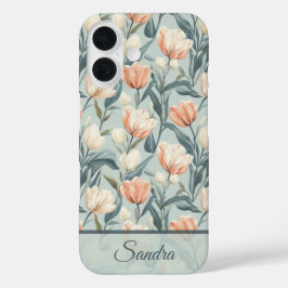 Artistic Valentine Gift Tulip Name iPhone 16 Hülle