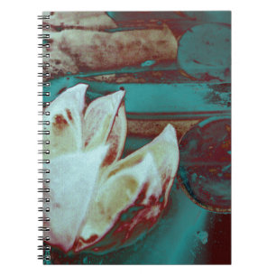 Artistic Water Lilly in Red and Blue Notizblock