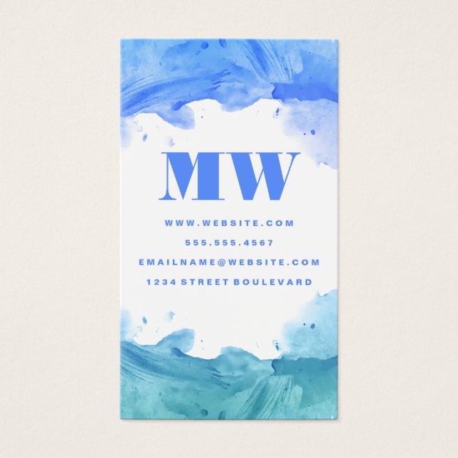 Artistic Watercolor Blue Green (Vorderseite)