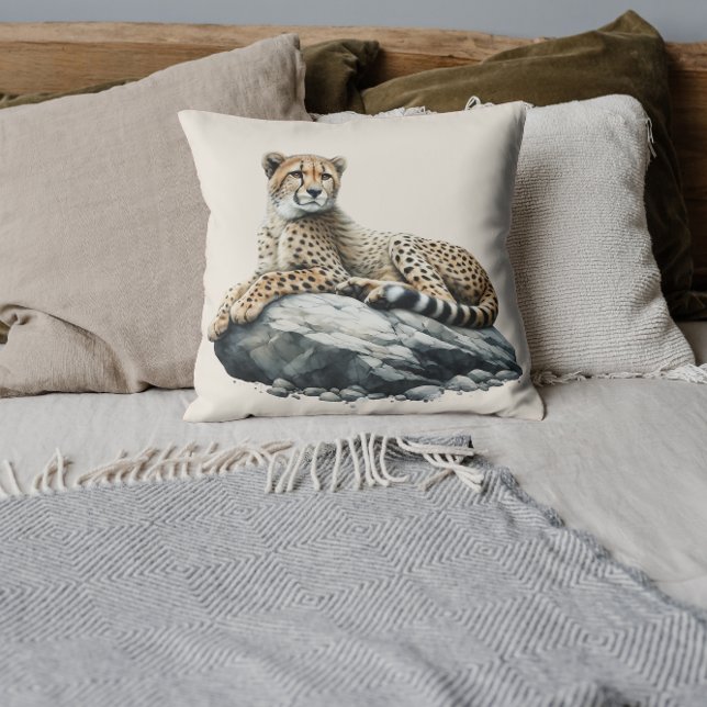 Artistic Watercolor Cheetah Kissen (Von Creator hochgeladen)