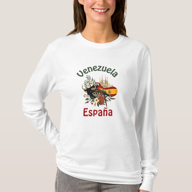  artística Venezuela España – orgullo bicultural T-Shirt (Vorderseite)