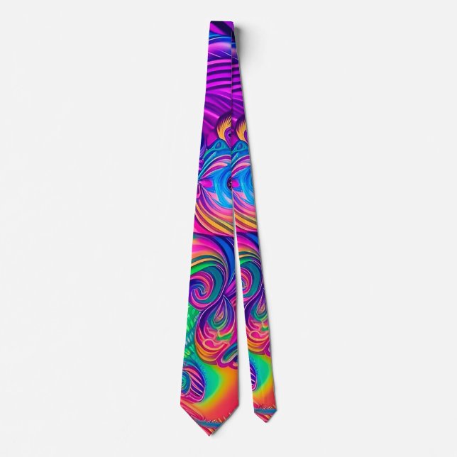 Artistique Hommes Cravates Funky Abstrait Motif (Devant)