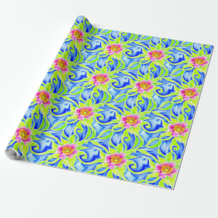 Artistisch Art Nouveau Boho Floral Geschenkpapier