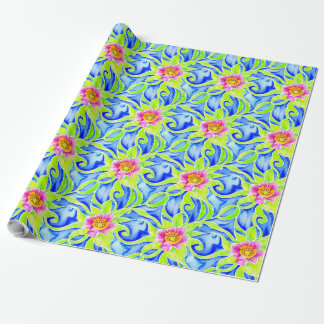 Artistisch Art Nouveau Boho Floral Geschenkpapier