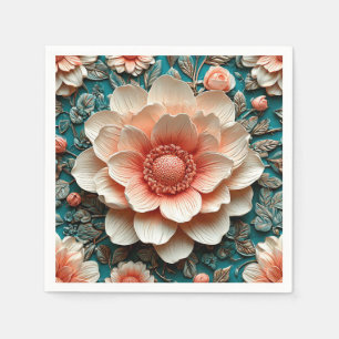 Artistische 3D-Blumenanordnung Serviette