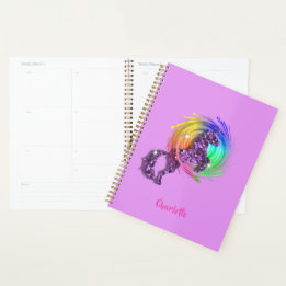 Artistische Regenbogen-Einhorn Personalisiert Planer