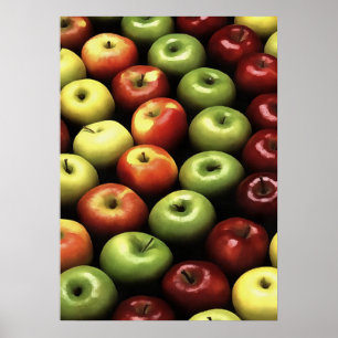 Artistische rote und grüne Äpfel angezeigt Poster