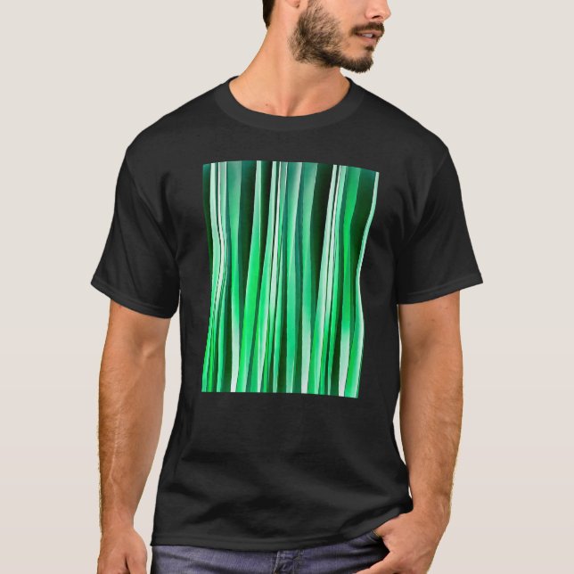 Artistische vertikale Streifen Aquamarine Grüne Fa T-Shirt (Vorderseite)